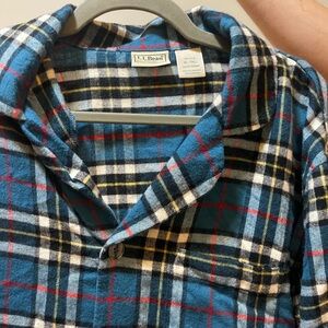 [SOLD] L.L. Bean Plaid Flannel Shirt - Blue, Red 100% Cott. Sold on depop
